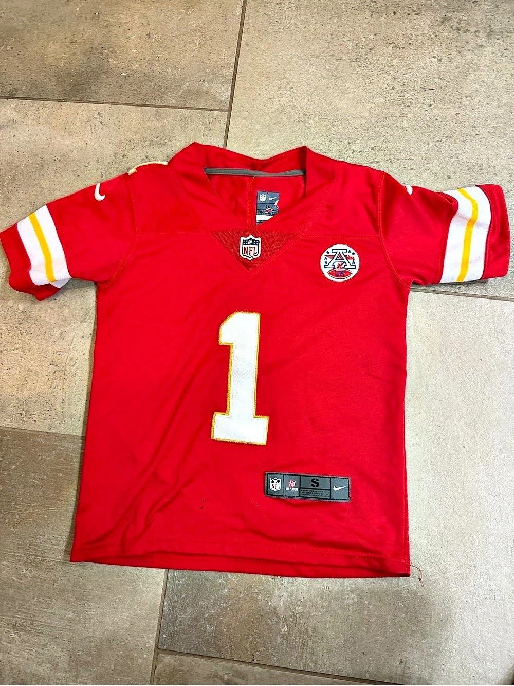 Nike Kansas City Chiefs Patrick Xavier Worthy #1 NFL Jersey Red Boys Small (8) - Picture 2 of 7